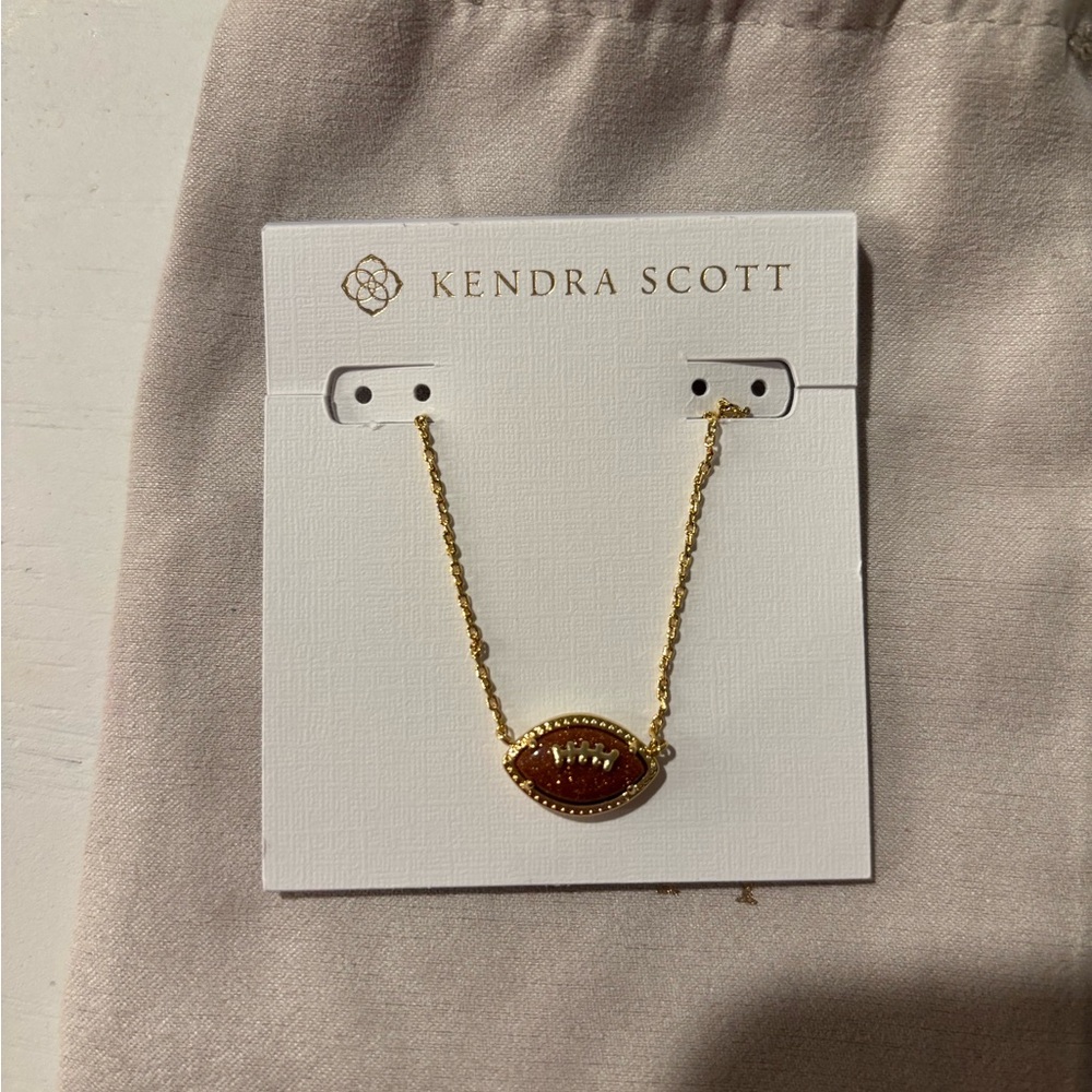 NWT Kendra Scott Gold Football Necklace